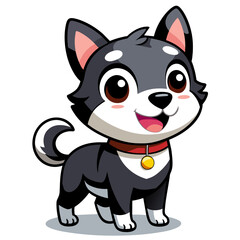 Cheerful Canine: Vector Art Silhouette of Smiling Dog