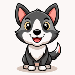 Cheerful Canine: Vector Art Silhouette of Smiling Dog