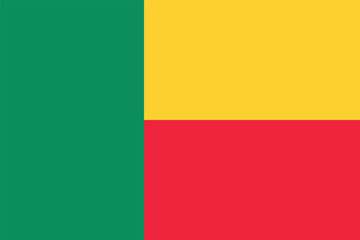 Flag of Benin. The Beninese flag is green-yellow-red. State symbol of the Republic of Benin.