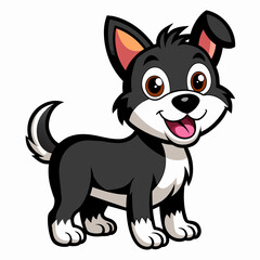 Cheerful Canine: Vector Art Silhouette of Smiling Dog