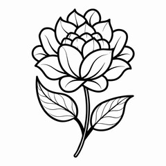 Monochrome Blossoms: Vector Silhouette Illustration of Flowers