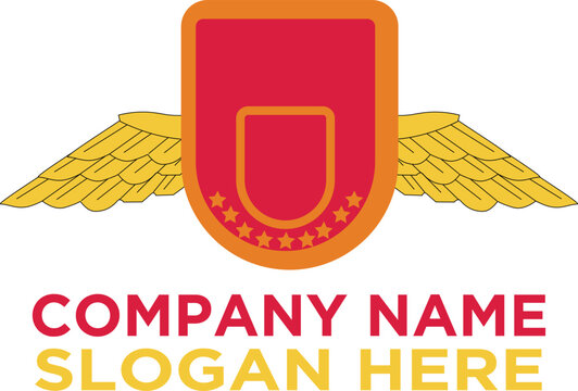 combination wing logo with shield logo