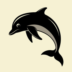 Graceful Dolphin: Vector Illustration Isolated on White Background