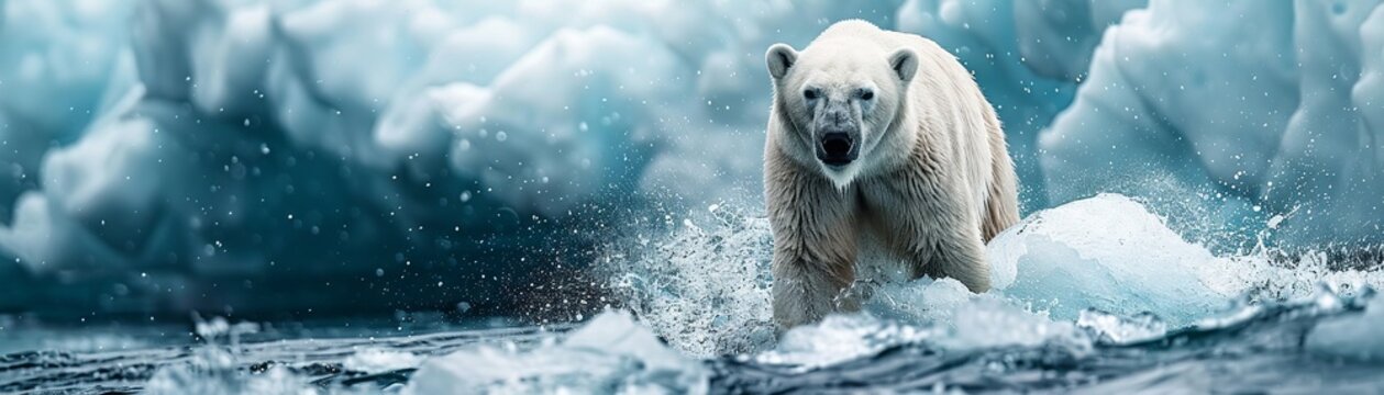 International Polar Bear Day awareness image featuring a polar bear on a melting ice background