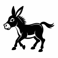Majestic Equine: Vector Silhouette Illustration of a Noble Donkey