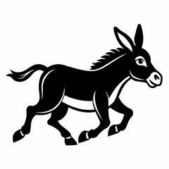 Majestic Equine: Vector Silhouette Illustration of a Noble Donkey