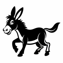 Majestic Equine: Vector Silhouette Illustration of a Noble Donkey