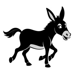 Majestic Equine: Vector Silhouette Illustration of a Noble Donkey