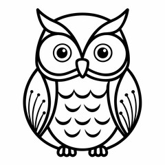 Watchful Gaze: Owl's Intense Stare in Vector Illustration