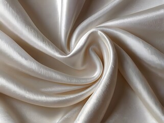 white royal drapery silk fabric for luxury background with copy space. Wavy abstract satin cloth texture. Smooth shiny drape wedding material for sewing production