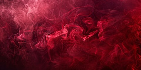 Crimson Conflagration: An enchanting scene featuring a red background engulfed in billowing smoke and flickering fire, evoking a sense of both danger and fascination - obrazy, fototapety, plakaty