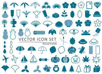 日本の年中行事のアイコンセット