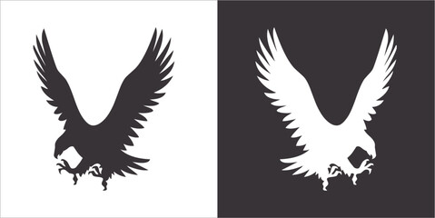 Illustration vector graphics of eagle icon - obrazy, fototapety, plakaty