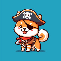 Happy Pirate Shiba Inu Graphic