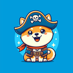 Majestic Pirate Shiba Inu Illustration