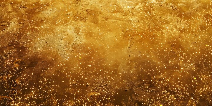 Golden allure: A mesmerizing painting of water transformed into a shimmering gold with a reflective surface