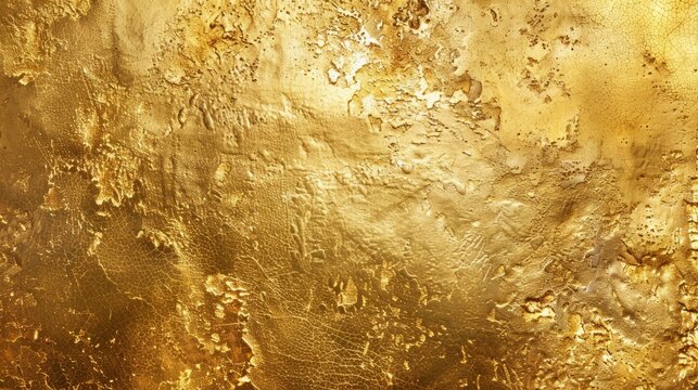 A gold background with a few spots of color