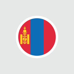 Flag of Mongolia. Mongolian red and blue flag from Soyombo. State symbol of Mongolia.