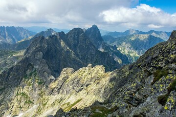 Fototapeta na wymiar Aerial view of the majestic High Tatra Mountains. Slovakia.
