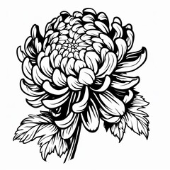 A black and white image of a wolf tattoo, white background, bold and bold Outlined in black, simple image, mid shot