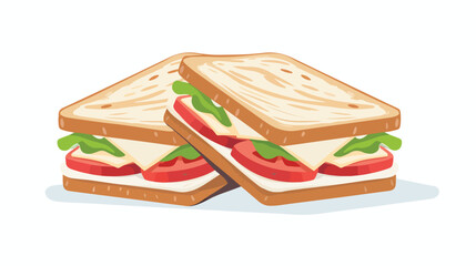 Sandwich slices isolated on white background flat