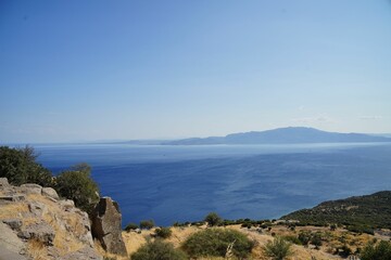 Fototapeta na wymiar Scenic view from Behramkale in Canakkale Assos
