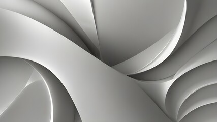 Contemporary, White Surfaces with Curves. Abstract 3D Background. Generative AI
