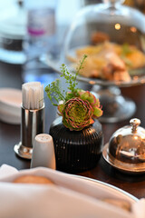 nice table decorations for  beautiful and healthy food