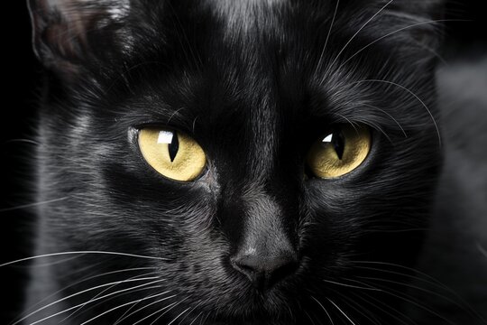 Black cat, little black cat, kitty, cute cat.