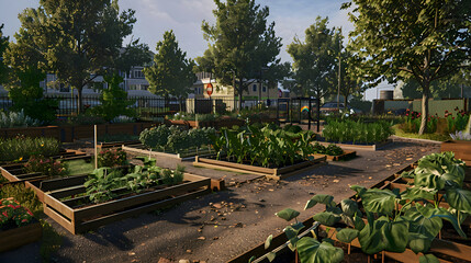A community garden thriving in an urban food desert