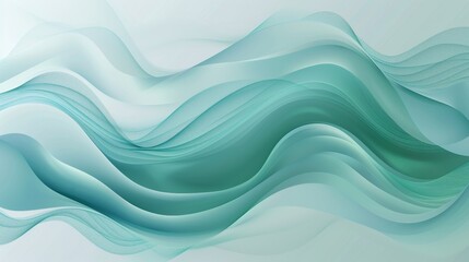 Fototapeta premium KS Abstract background vector design with green gradient.soft geometric waves for backgrounds, web banner template. Flat style --ar 25:14 Job ID: 64e75ab1-bffe-4d5b-86c4-f6078651aca6