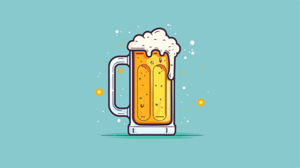 Beer dispenser jar oktoberfest line style icon vector