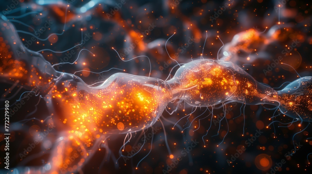 Poster Neural Network Synapse Illustration Representing Brain Activity