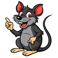 Whimsical Rat Finger: Intriguing Vector Illustration