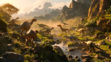 Gordijnen Prehistoric Giants: Impressive Images of Ancient Dinosaurs © luckynicky25