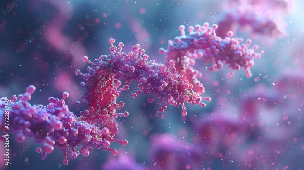 Aufkleber detailed visualization of the coronavirus structure in high resolution