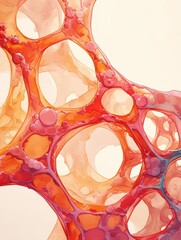 Liver cell renewal, progenitor cells visible, high magnification, scientific illustration
