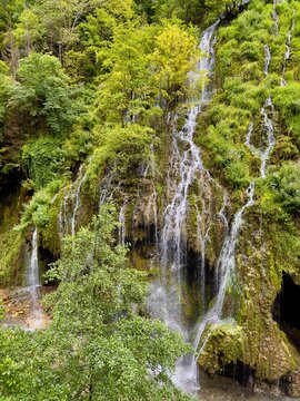 View of the Giresun Kuzalan Waterfall in Turkey
