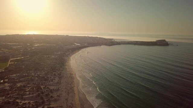 Peniche sunset from the sky