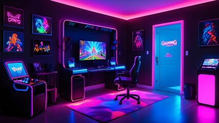 Radiant Retreat Neon Gaming Nirvana