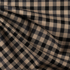 Tartan plaid. Scottish pattern in black, brown and white cage. Scottish cage. Traditional Scottish checkered background. Seamless fabric texture