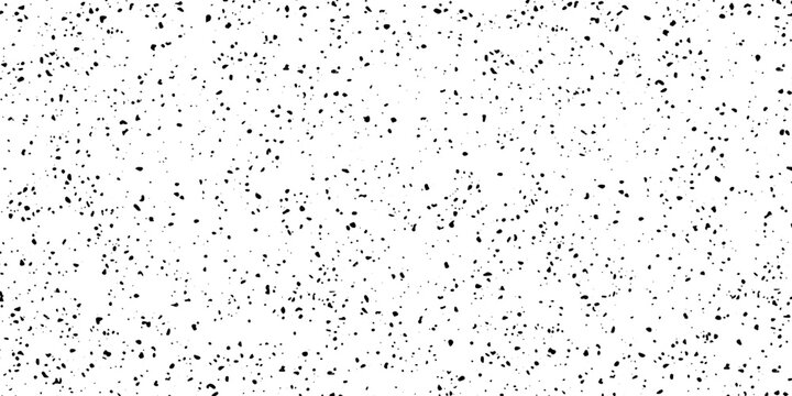 Speckled gritty noise grain pattern overlay. Rough distress grunge black paper gradient. Speckle grit white dust vintage grainy background. Old retro wall spray graphic texture vector illustration
