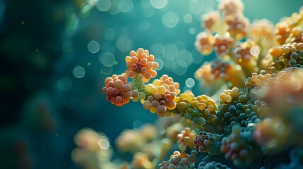 Fototapeta premium Vibrant Floral Closeup of Blooming Flowers in a Natural Garden Setting