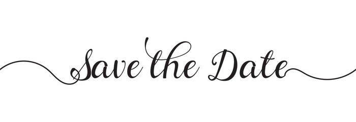 Save the date. Wavy elegant calligraphy spelling for decoration of the wedding invitation. vector illustration. EPS 10