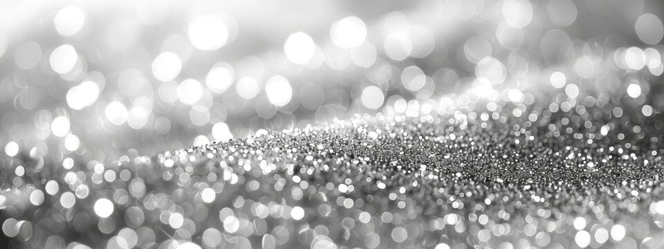 Abstract white bokeh lights with soft light background, blurred wall. 