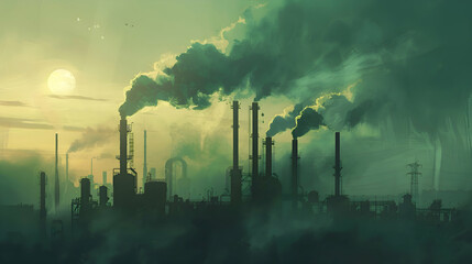 A factory emitting toxic emissions into the atmosphere