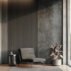 Scandinavian farmhouse bedroom interior, poster frame mockup, 3d render