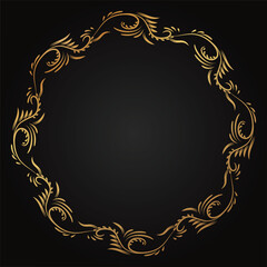 Retro border frame design, vector luxury pattern border decoration background