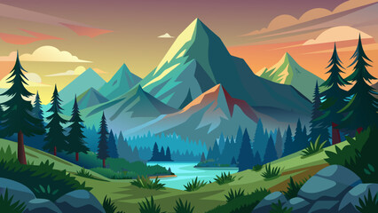 mountains the background and svg file