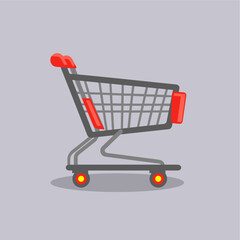 shooping cart flat vector ill...